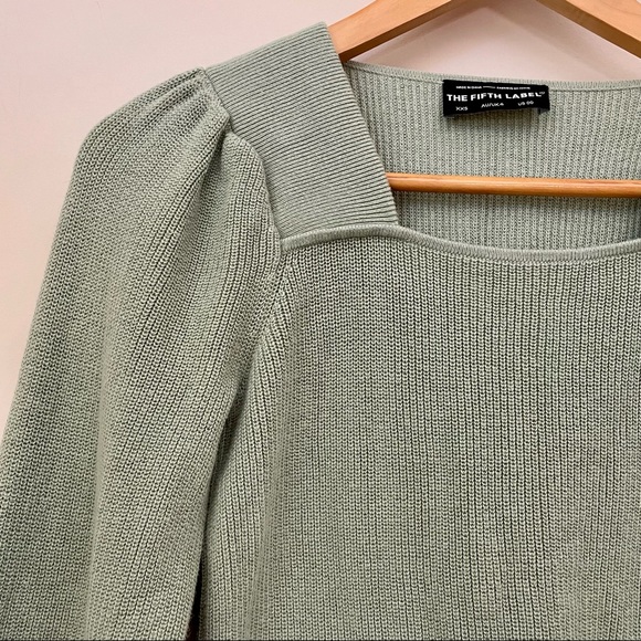 THE FIFTH LABEL Pistachio Green Ribbed Knit Long Sleeve Sweater Women’s XXS/00 - Picture 3 of 6